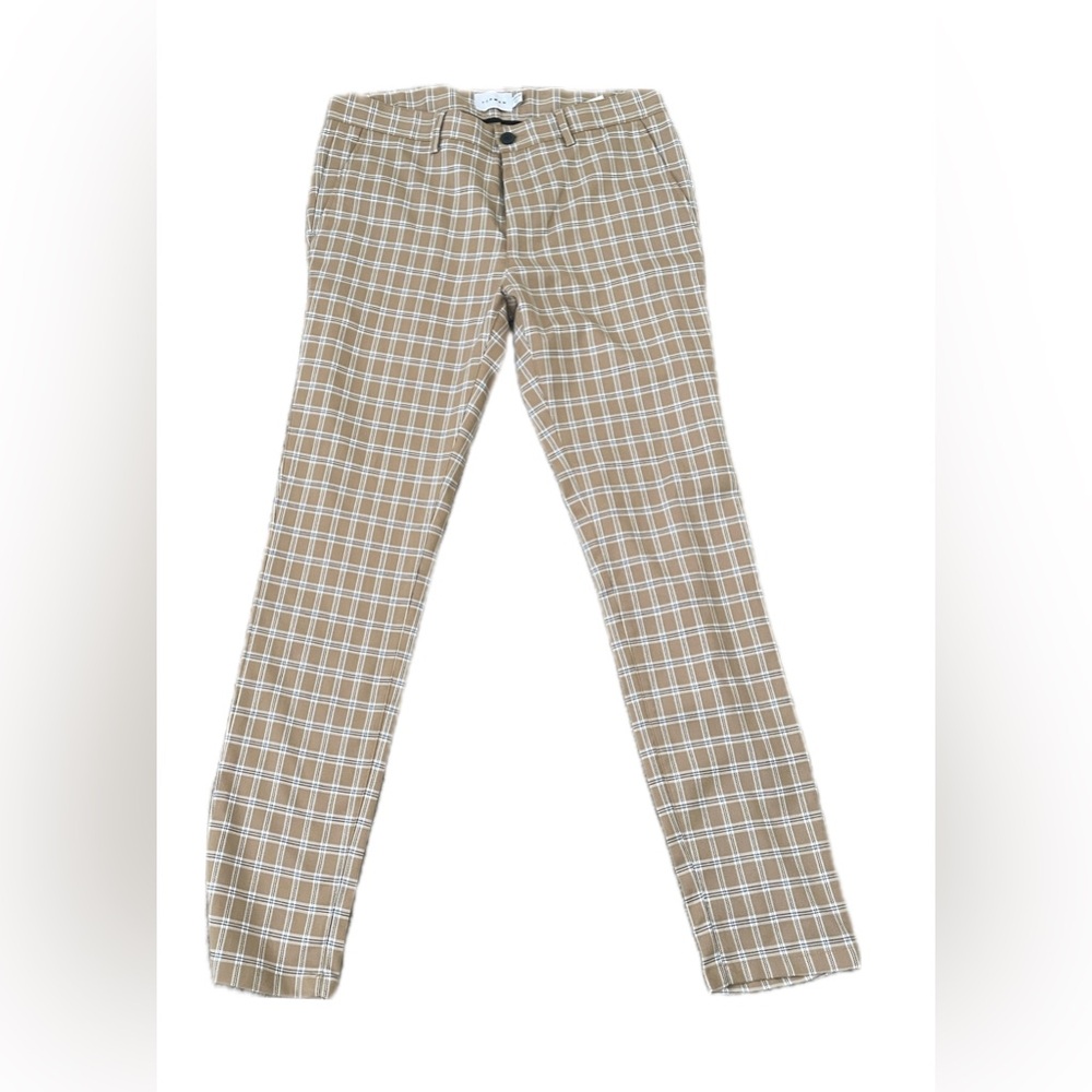 Topman Skinny Pants in Tan, white & black plaid Size W34 L32